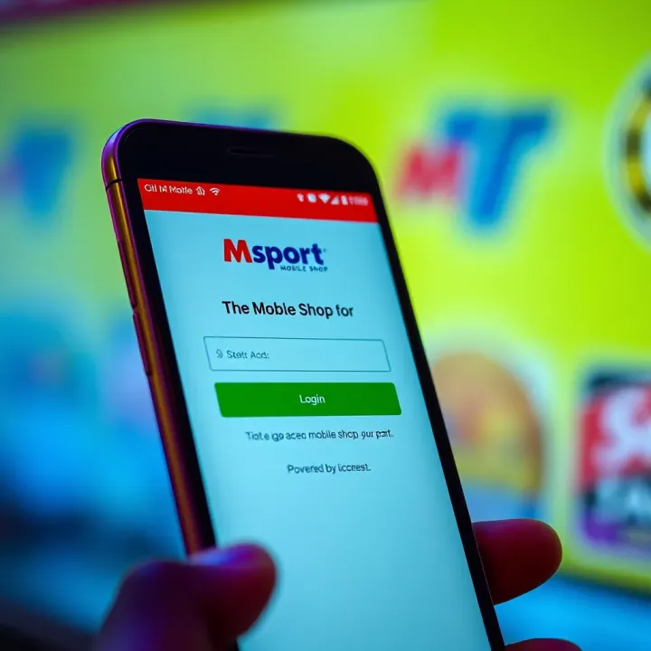 Screenshot of the old Msport mobile shop login portal interface on a smartphone
