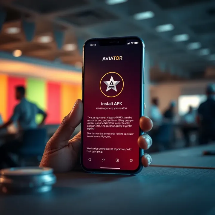 Mobile phone displaying installation progress of Aviator Msport APK in a Nigerian setting