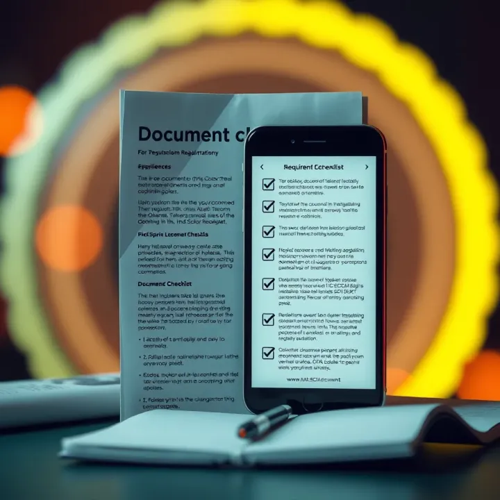 Document checklist and mobile device symbolizing telecom regulation adherence in Nigeria