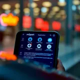 Mobile phone displaying mSport Nigeria registration interface with compliance icons