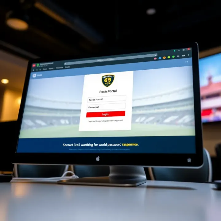 Computer screen displaying the University of Ghana MSport portal login page with username and password fields