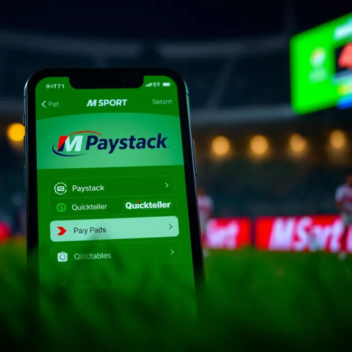 Secure payment options on MSport app including Paystack and Quickteller for Nigerian users