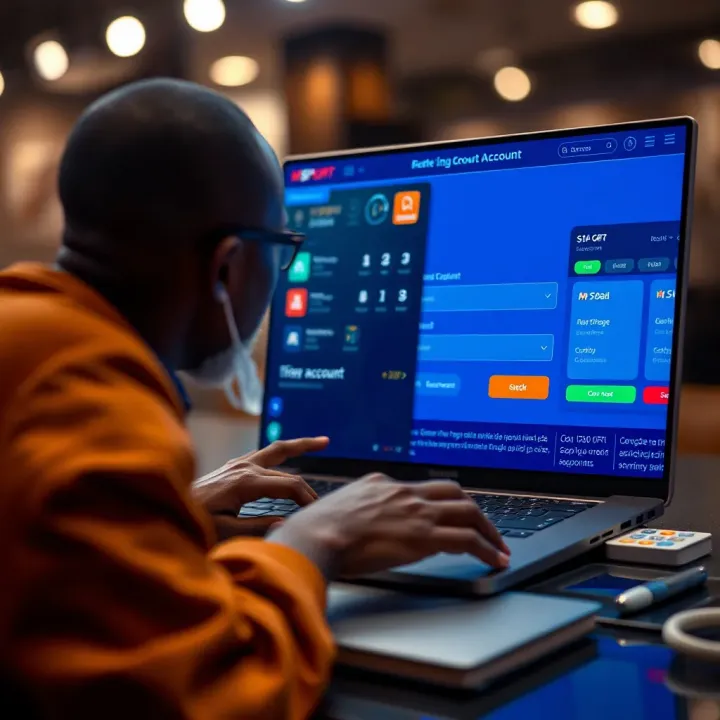 Creating an Account on MSport Nigeria User registering a new account on MSport Nigeria website