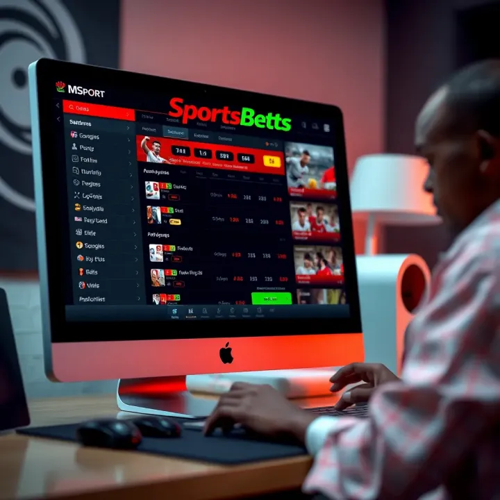 User interface showcasing MSport desktop platform with live sports betting options
