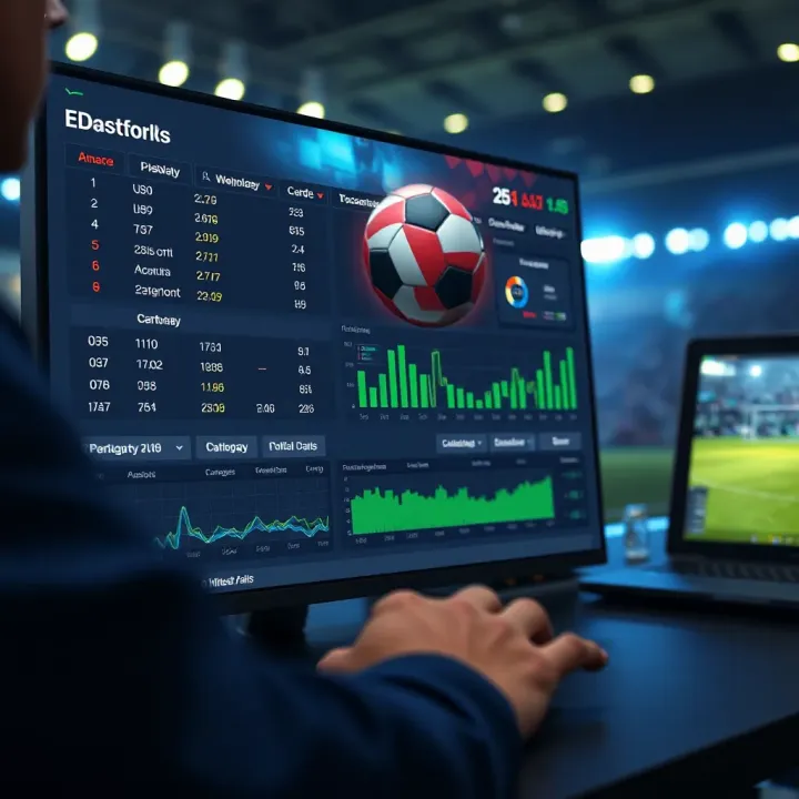 Digital dashboard showing football betting odds and prediction analytics