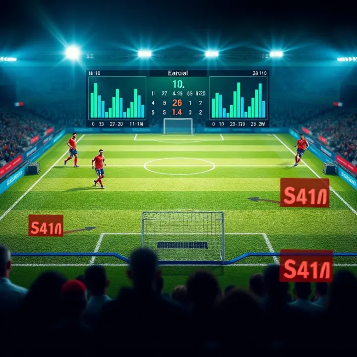 Tactical Analysis and Statistical Insights in Football Predictions A football pitch with tactical formation and statistical data overlay showing match analysis