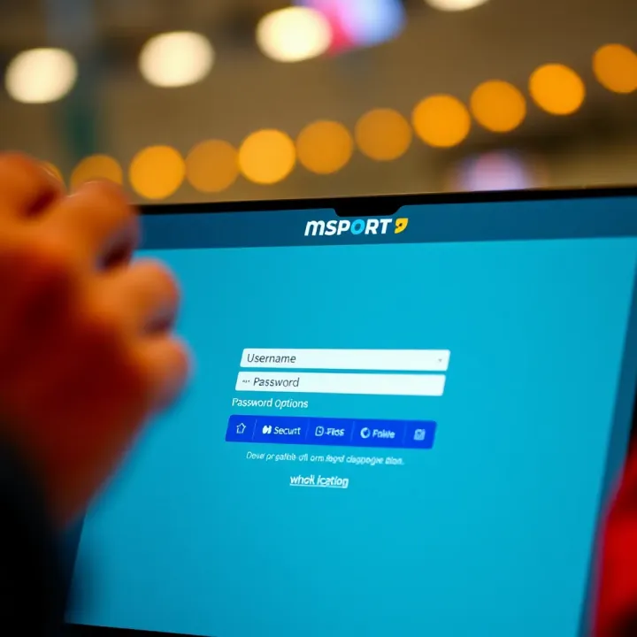 Login screen of MSport platform displaying username and password fields along with security options for Nigerian users