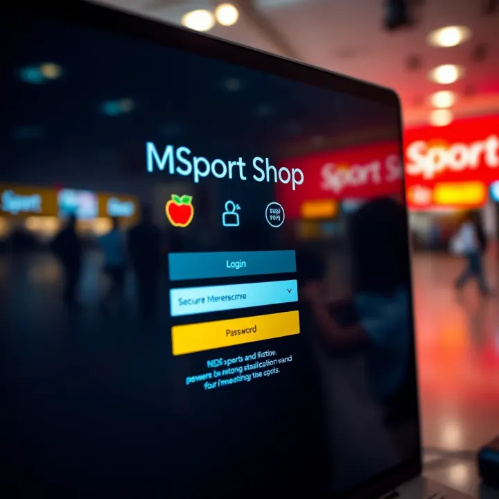 Secure login page of Msport Shop website with fields for username and password