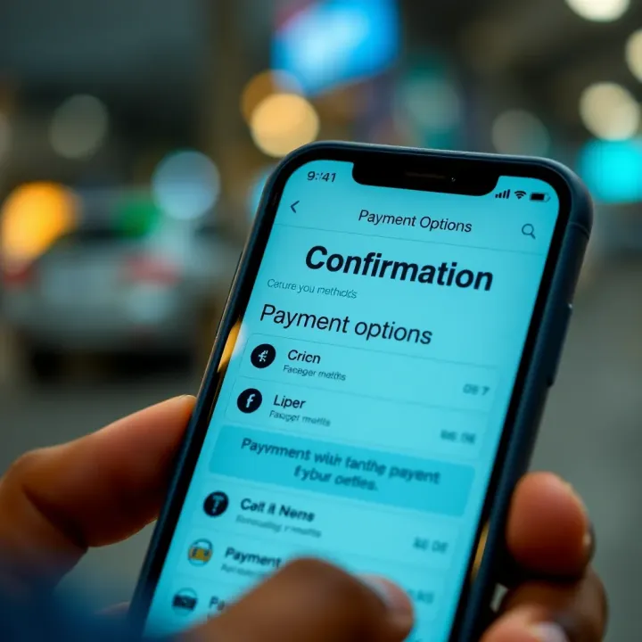 Mobile screen displaying payment methods and confirmation in the MSport Old Mobile app