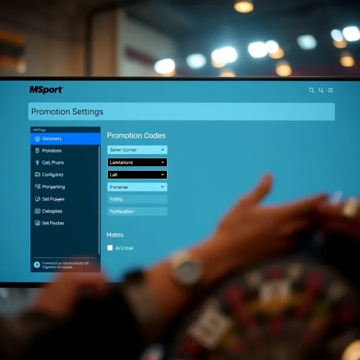 Configuration panel for setting up promotional parameters on MSport betting platform
