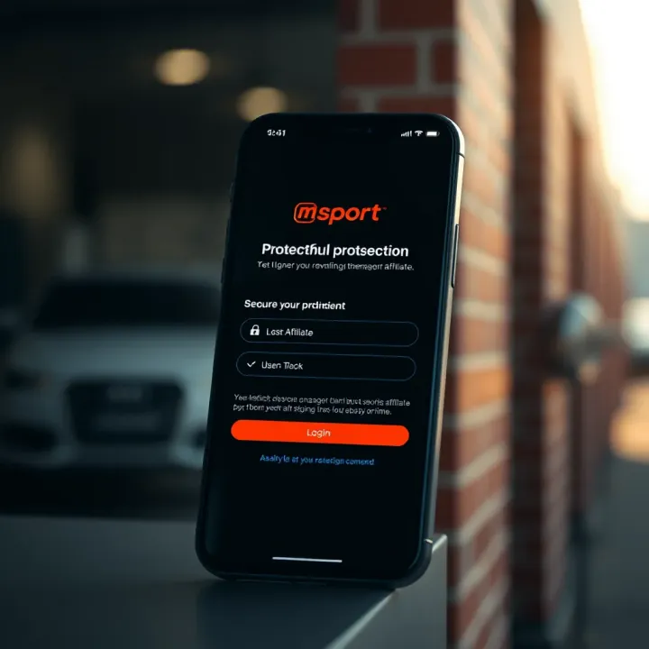 Secure login screen of the Msport affiliate app emphasizing protection and user trust