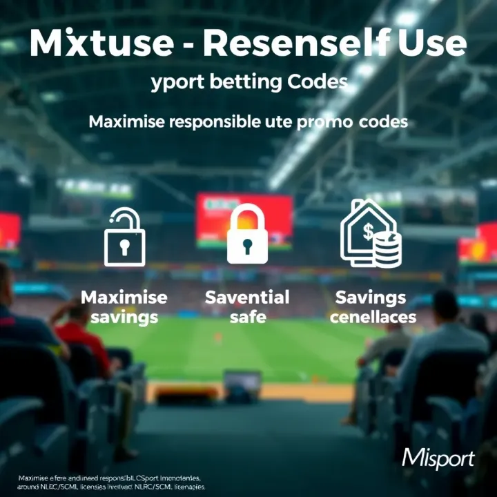 Secure and Responsible Use of Msport Promo Codes Graphic showing a safe and responsible betting environment with icons representing security and savings
