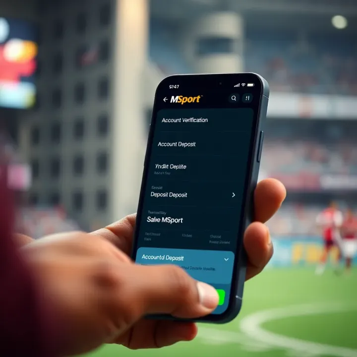 Account Verification and Deposit Features on MSport Interface showing account verification and deposit options on MSport app