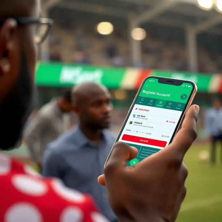 User registering an account on the MSport betting platform with a mobile device in Nigeria