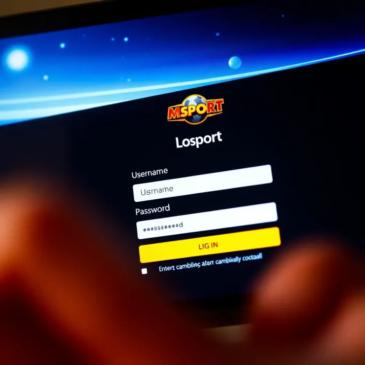 Msport Login Screen with Credential Entry Login screen of Msport platform highlighting username and password input fields