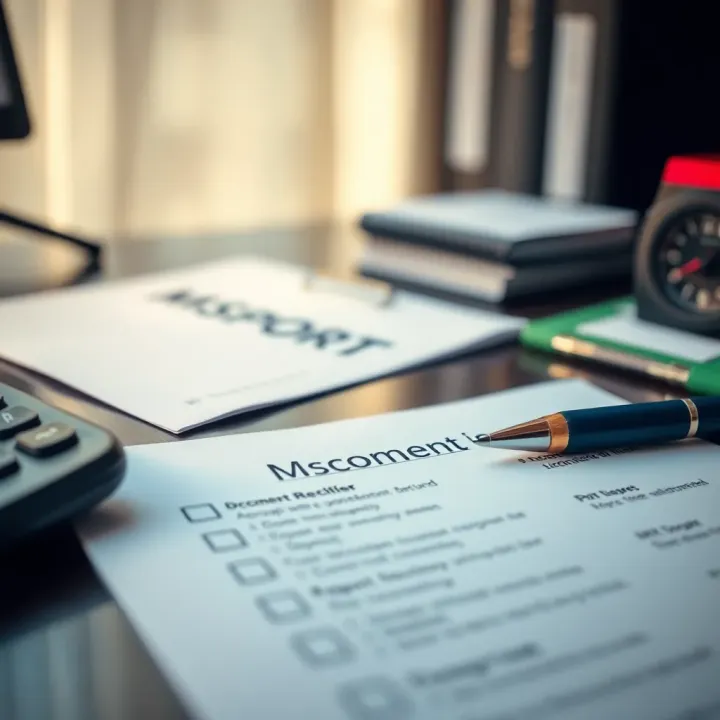 Documents Needed for MSport Online Registration in Nigeria Checklist featuring documents required for MSport registration on a desk