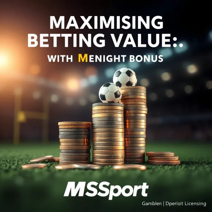 Graphic illustrating the concept of maximizing betting value with stacked coins and sports symbols