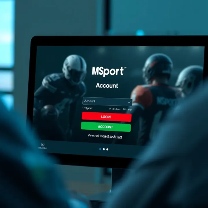 MSport Account Login Interface for Nigerian Users Login screen showing the MSport platform interface for Nigerian users
