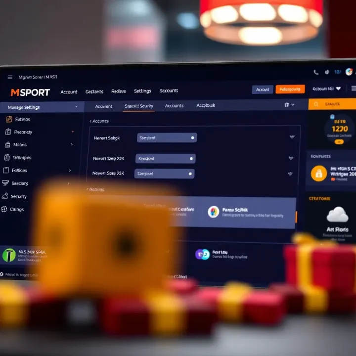 Managing MSport Account Settings and Security Dashboard showing account settings and security options in MSport platform