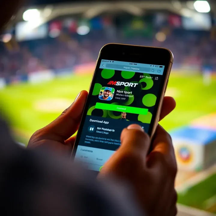 Smartphone screen displaying the MSport app download page from an app store