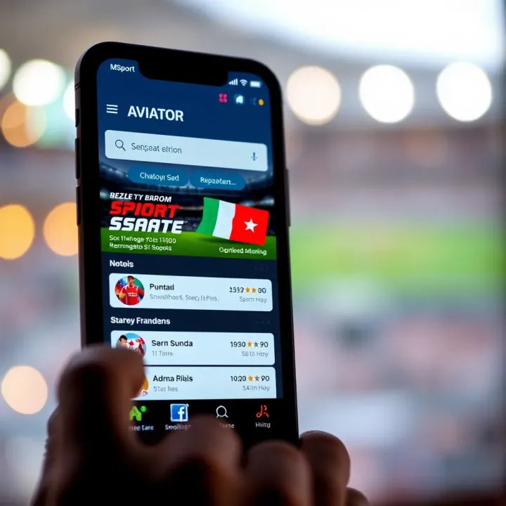 Smartphone displaying the MSport Aviator app interface with betting options visible