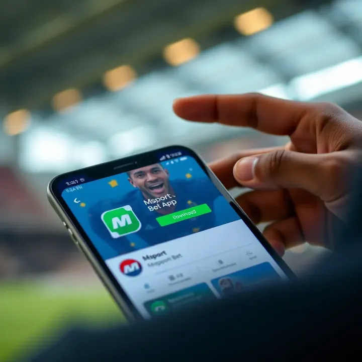 Downloading the Msport Bet App on a Mobile Device Smartphone showing the Msport Bet app download page from an official source