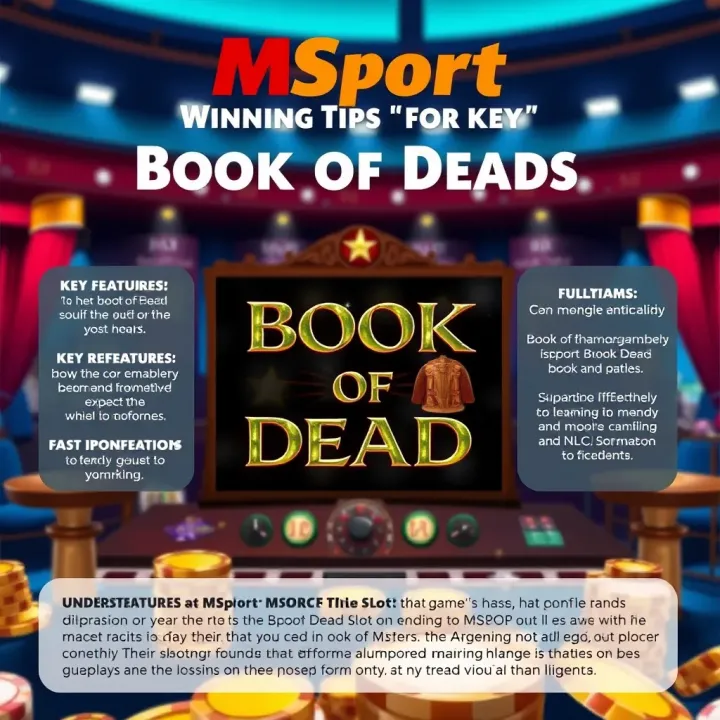 Visual guide illustrating key features and payout tips for playing Book of Dead slot game effectively on MSport