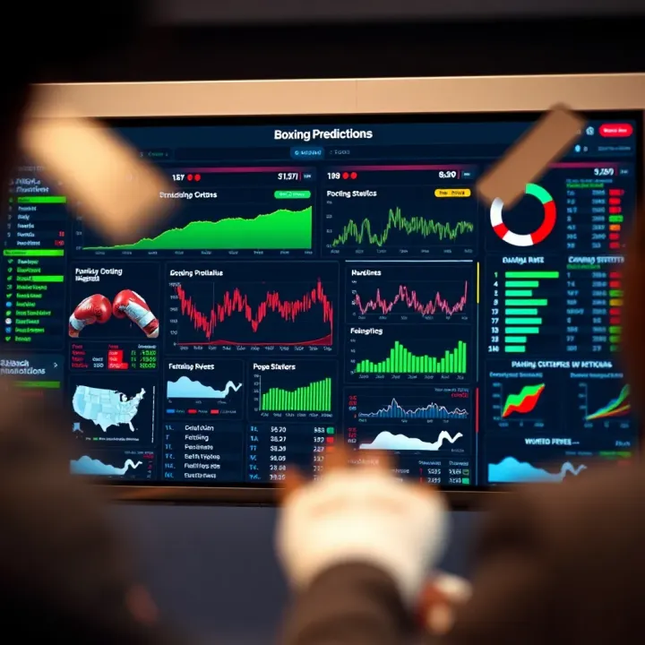 Comprehensive Statistical Insights for Boxing Predictions Detailed boxing statistics and charts displayed on a digital screen