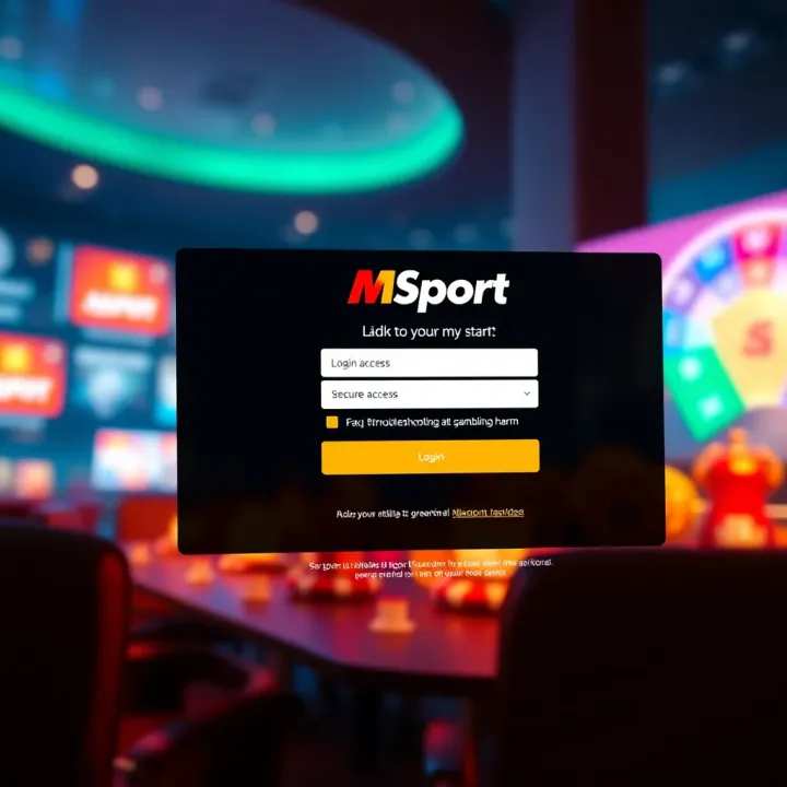Access MSport Casino Login Page in Nigeria User interface displaying MSport Casino login page with secure access options