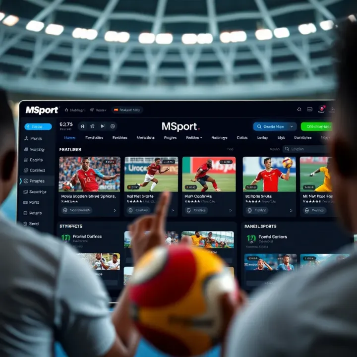 Dashboard showcasing Nigerian sports events and features on MSport platform
