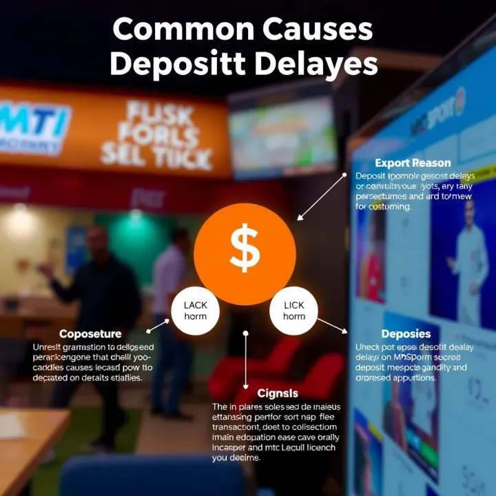 Diagram illustrating common reasons for deposit transaction delays on MSport platform