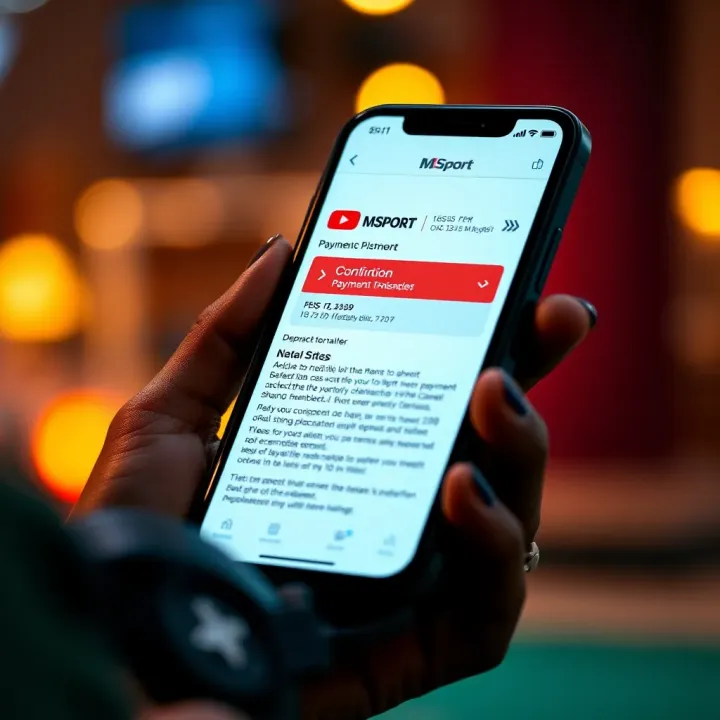 Close-up of a digital payment transaction on a smartphone screen showing confirmation details