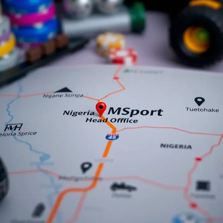 Map Showing MSport Head Office Location Map highlighting the location of MSport head office in Nigeria with nearby landmarks