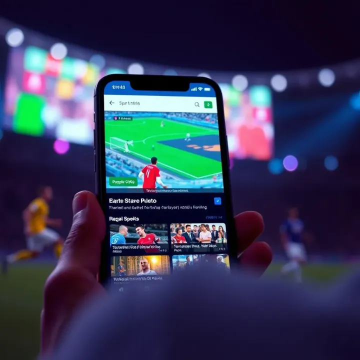 Smartphone displaying live sports streaming on MSport India app interface