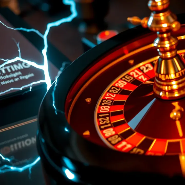 MSport Lightning Roulette digital wheel displaying lightning strike effects and glowing numbers