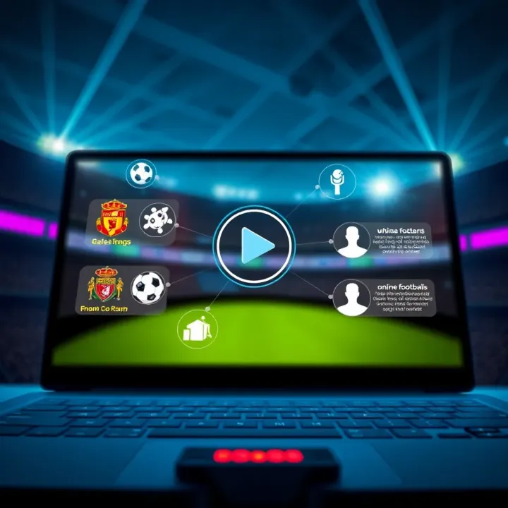 Internet Connectivity and Benefits of MSport Football Streaming Graphic showing internet connectivity and football icons representing online streaming benefits