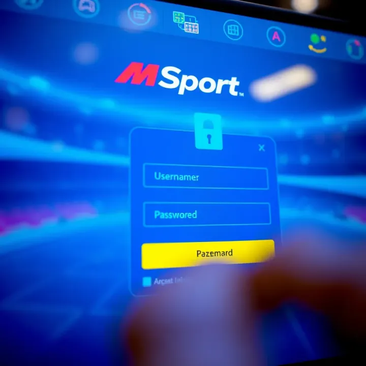 Secure login interface showing username and password fields within MSport platform