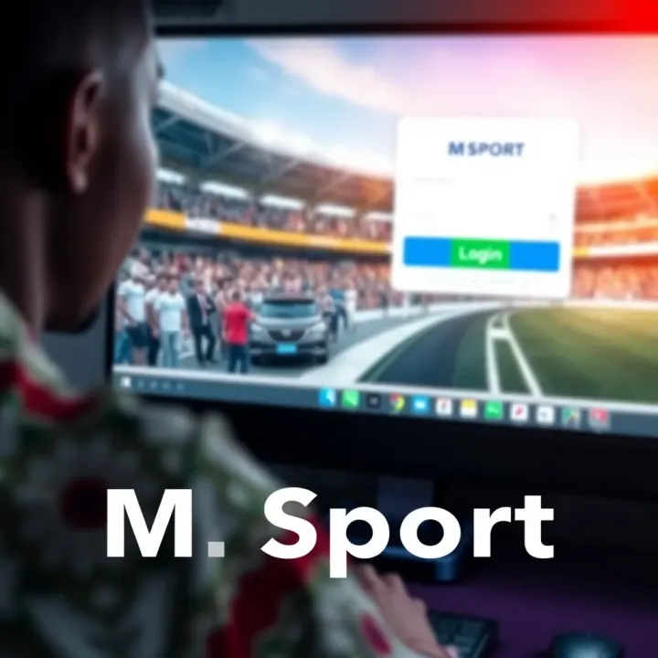User logging into MSport platform on a desktop computer