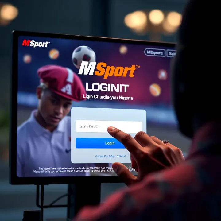 User entering login credentials on MSport platform interface