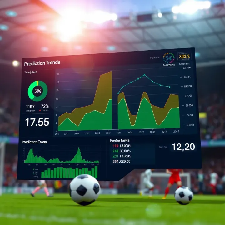 Graphical representation of football match data analytics showing prediction trends
