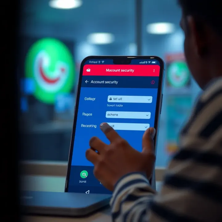 Managing Account Security on Msport Mobile Platform User navigating account security settings on Msport mobile platform