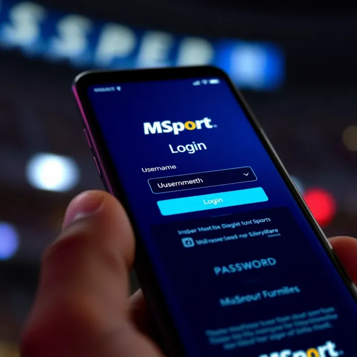 MSport Mobile Login Interface in Nigeria Screenshot of MSport mobile login screen with username and password fields displayed