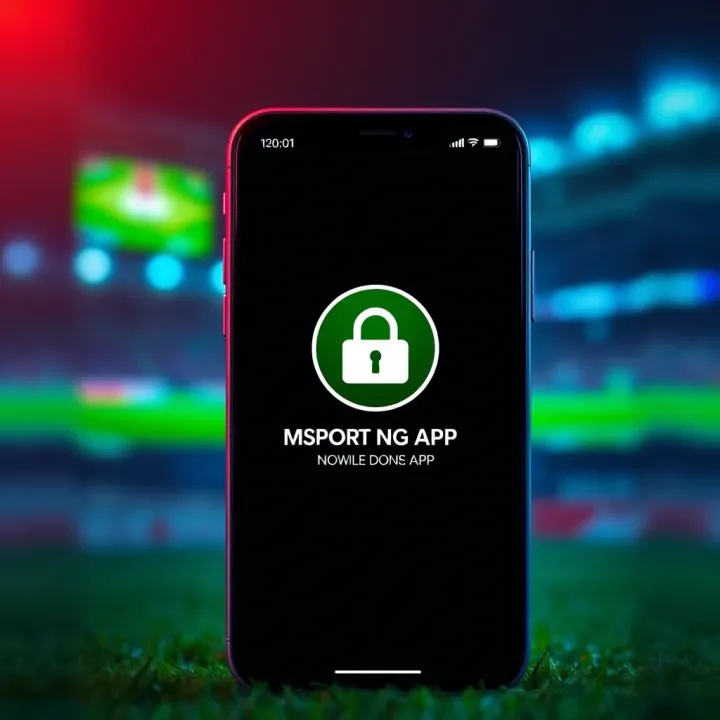 Illustration of a mobile device with secure download icon indicating safe installation of Msport NG app