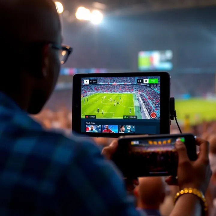 Screenshot of MSport user interface showing live football match streaming on a digital device in Nigeria