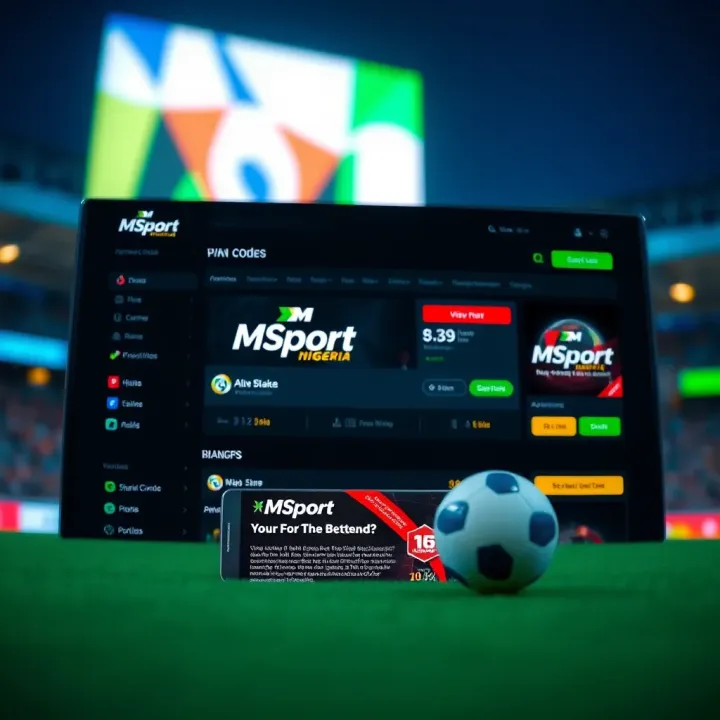 MSport Nigeria Platform Displaying Active Promo Codes Screenshot of MSport Nigeria betting platform displaying active promo code section