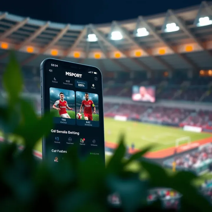 Interface showcasing MSport old APK features including live sports streaming and betting options