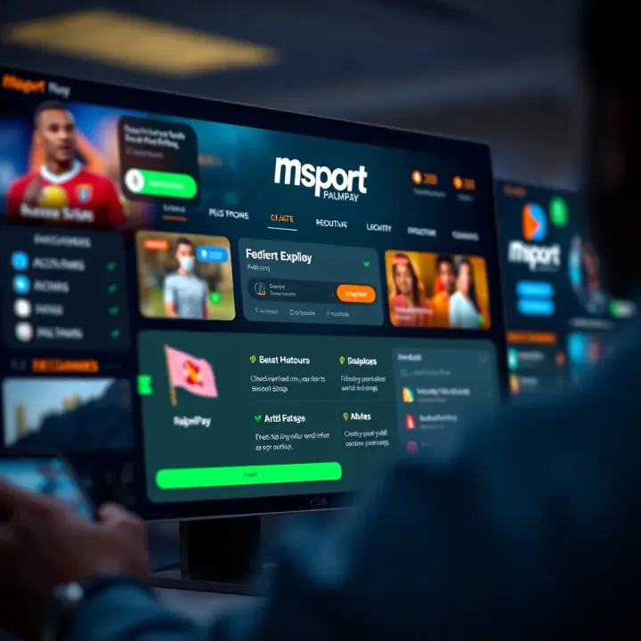 Msport Platform Integration with PalmPay for Seamless Digital Payments Digital interface showcasing Msport platform features integrated with PalmPay payment options