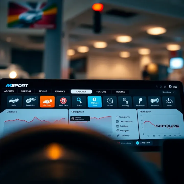 Dashboard showing key features and navigation menu within MSport partner platform