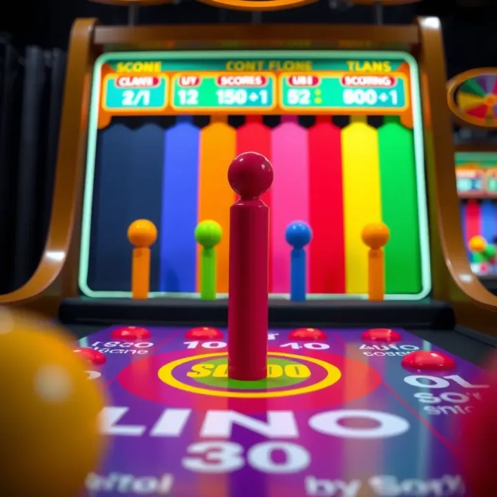 MSport Plinko game interface displaying colorful pegs and scoring zones