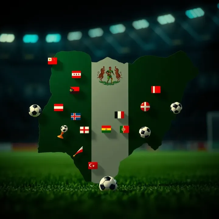 Sports Prediction in the Nigerian Context Map of Nigeria with sports icons highlighting local football and cultural symbols